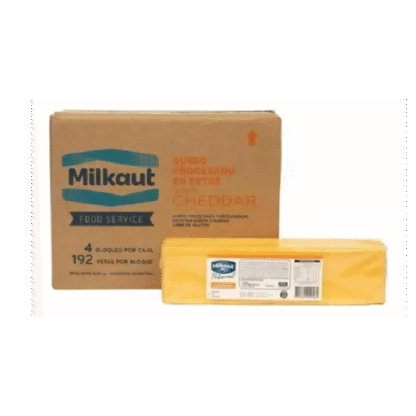 CHEDDAR FETAS NACIONAL MILKAUT 192un. x 4 barras